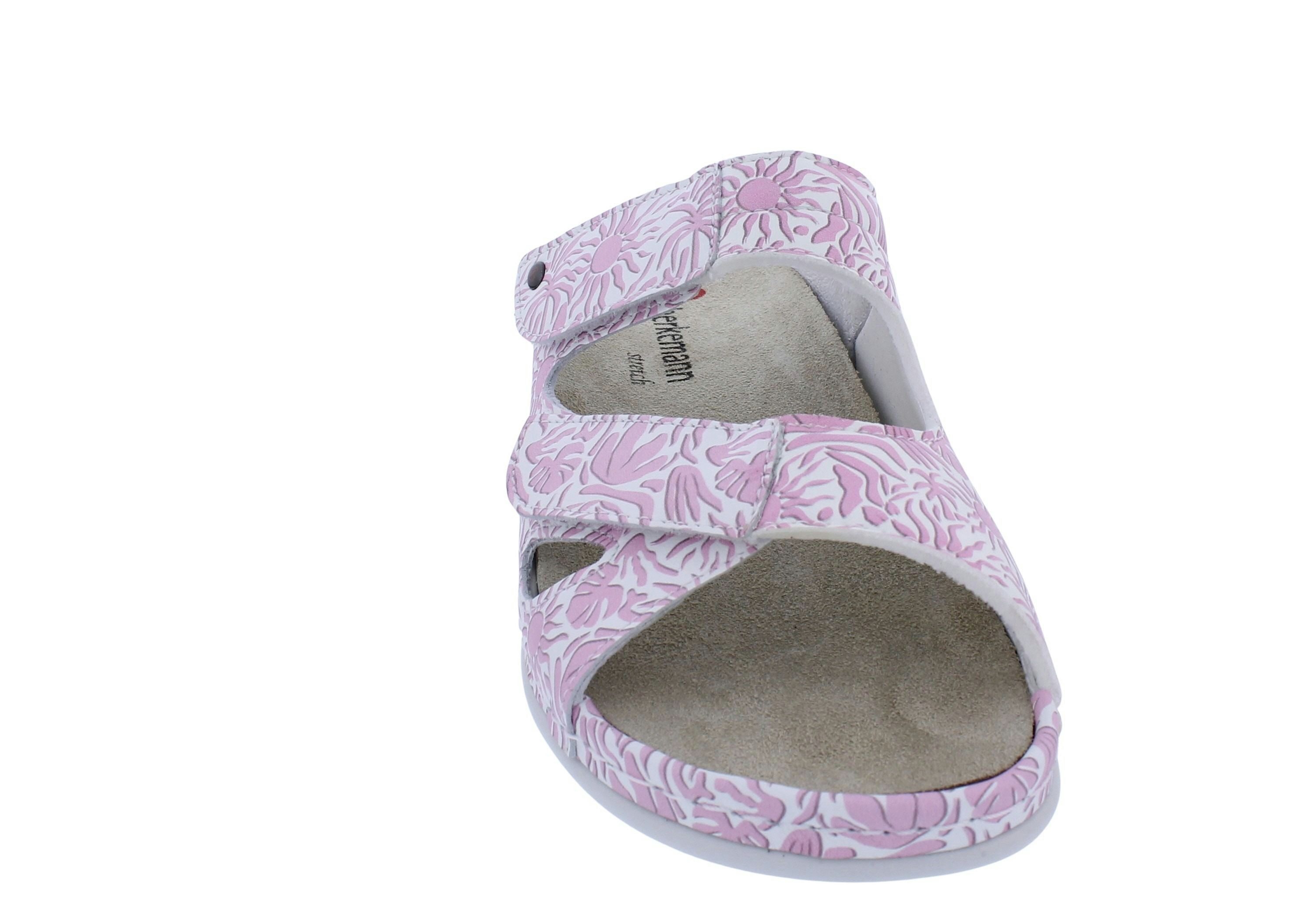 BERKEMANN Berkemann Pantolette Janna 1027-076, Weiß-Rosa, Glattleder u. Stretch, Pantolette