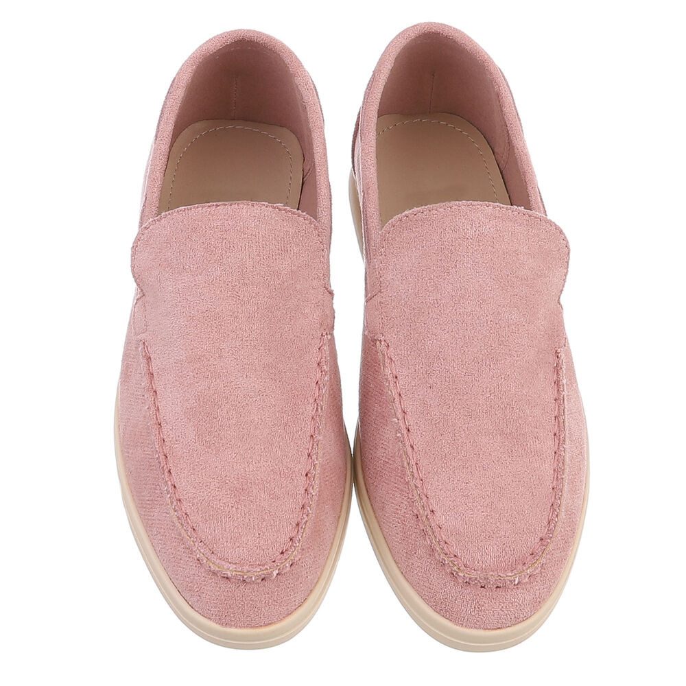 Ital-Design Eleganter Damen Slip-On Schuh mit hohem Tragekomfort Slipper (90927373) Blockabsatz Mokassins in Altrosa – Bild 4 von 5