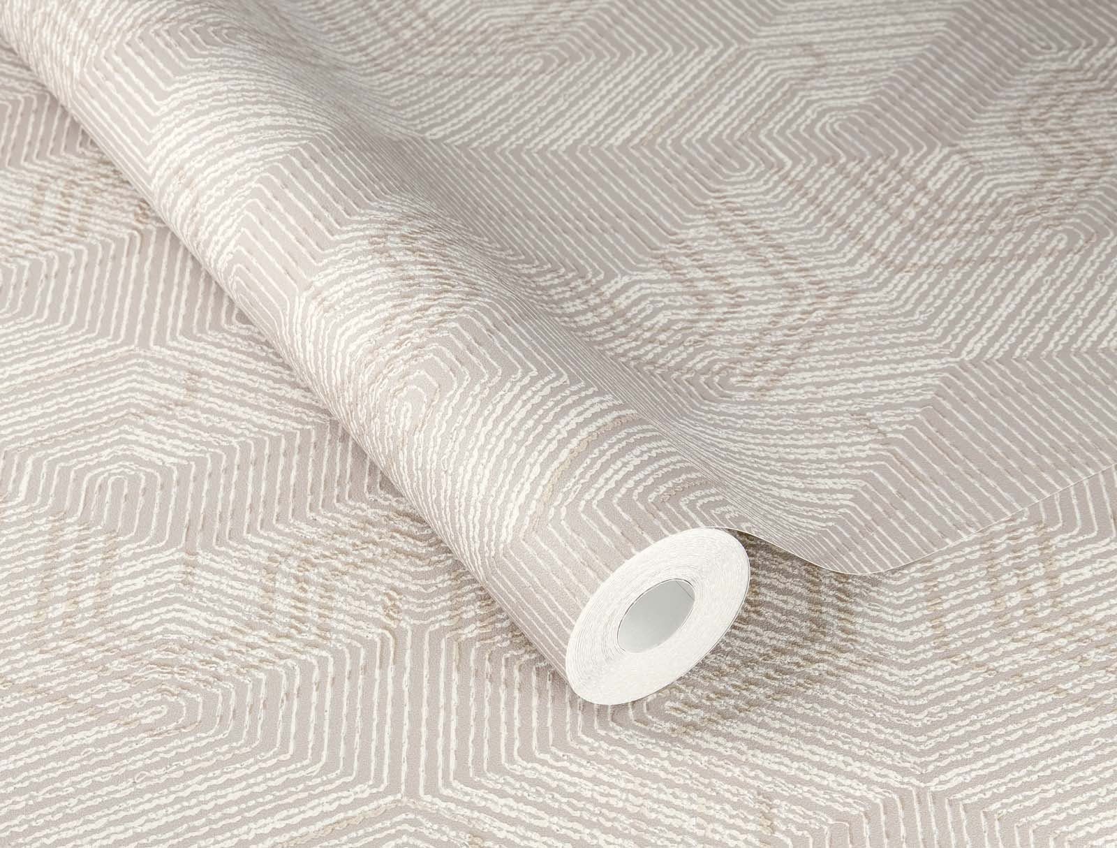 Vliestapete Textil Optik Ethno Strickerei Grau Weiß 751932 African Queen 3