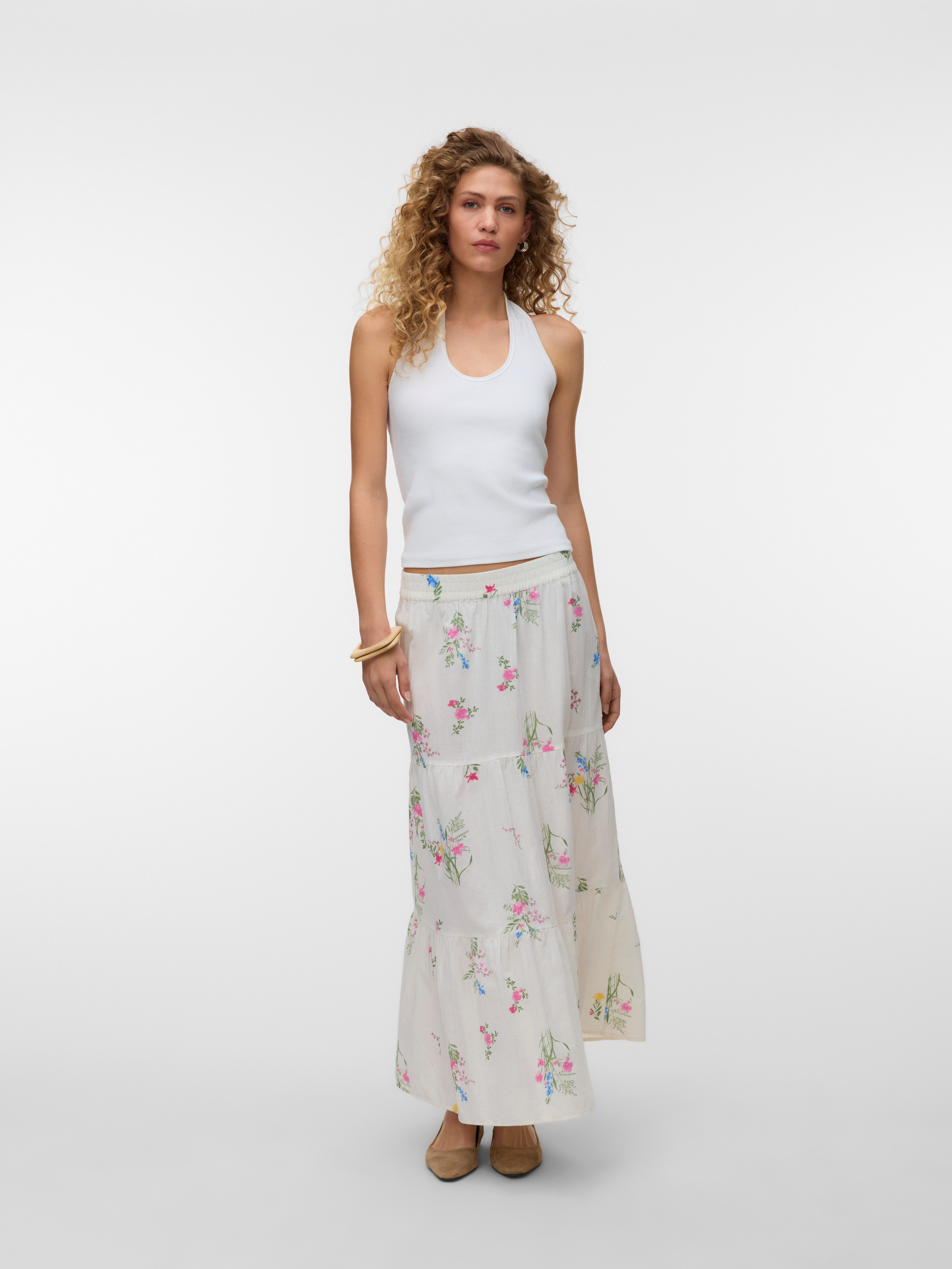 Vero Moda Maxirock VMDICTHE HW MAXI SKIRT WVN GA Baumwolle – Bild 4 von 5