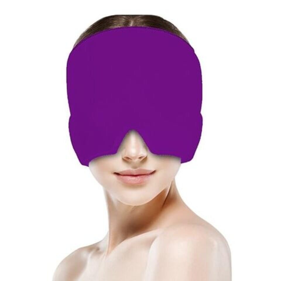FEELVIT Schlafmaske Anti-Migräne Maske Relief Cap, Anti-Kopfschmerz, Packung, 1-tlg., Migräne Maske + Anleitung, Linderung und Entspannung mit Wärme-/Kältetherapie, Beruhigend