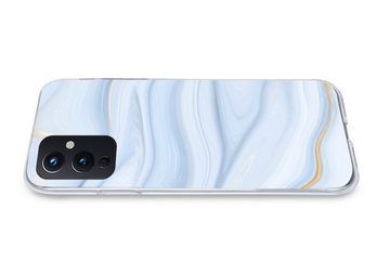 MuchoWow Handyhülle Marmor - Welle - Blau - Muster - Marmoroptik - Pastell, Phone Case, Handyhülle OnePlus 9, Silikon, Schutzhülle