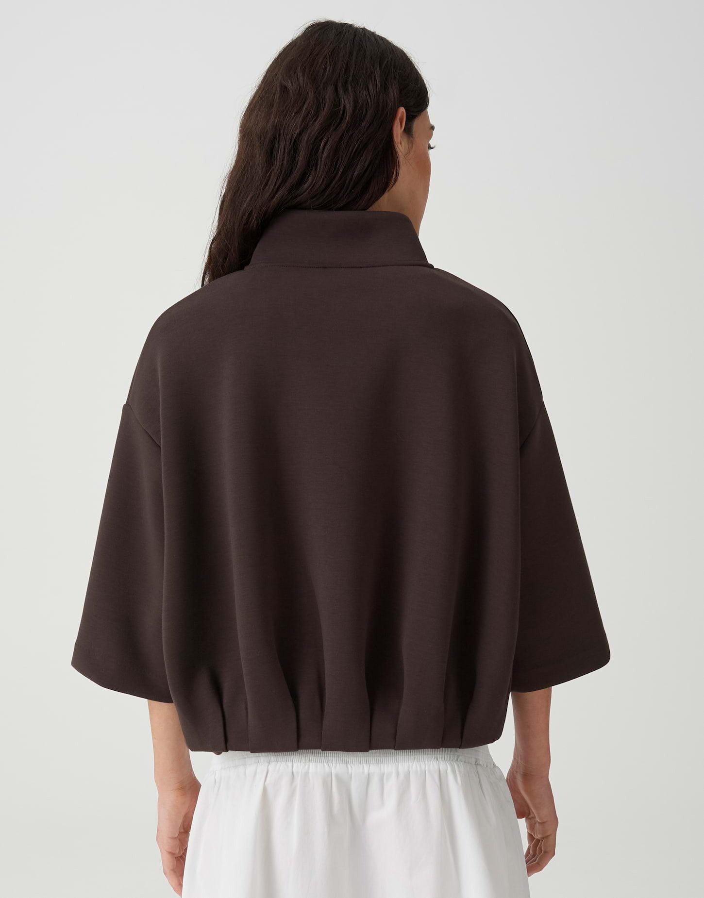 OPUS Sweatjacke aus Scuba mit O-Form Fixierte Falten für moderne Struktur