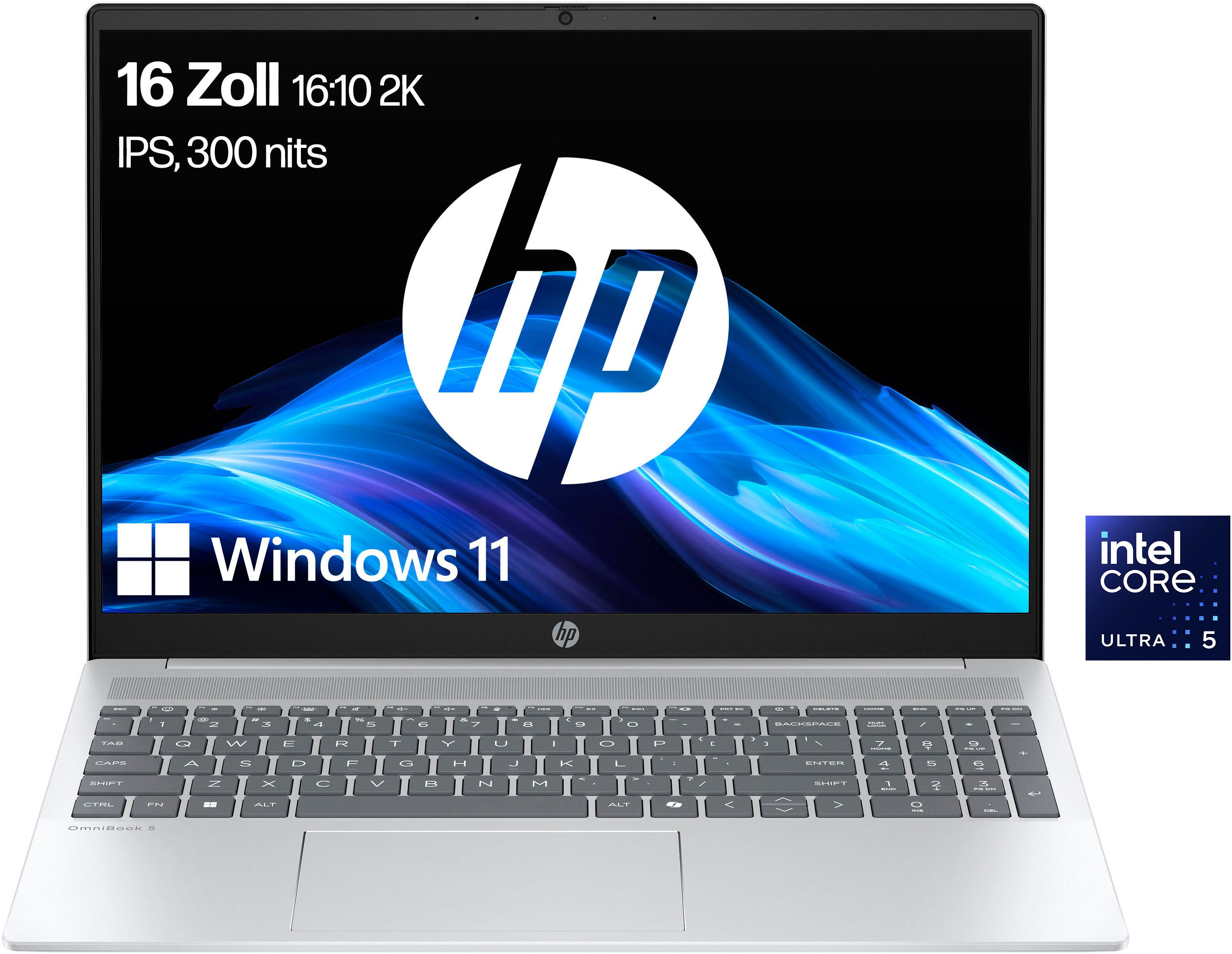 HP OmniBook 5 16-a1252ng Notebook (40,64 cm/16 Zoll, Intel Ultra 5 225U, Intel Graphics, 16 GB, 512 GB SSD)