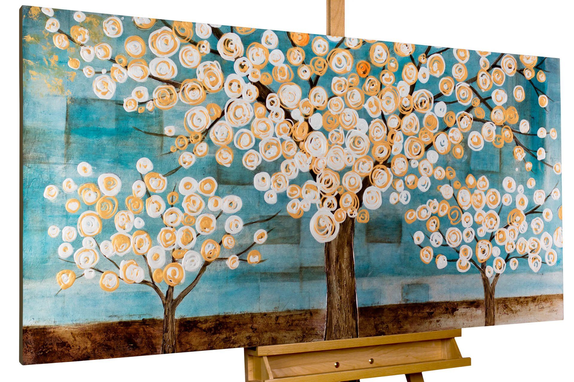 KUNSTLOFT Картина Blaue Melancholie 140x70 cm, Leinwandbild 100% HANDGEMALT Wandbild Wohnzimmer