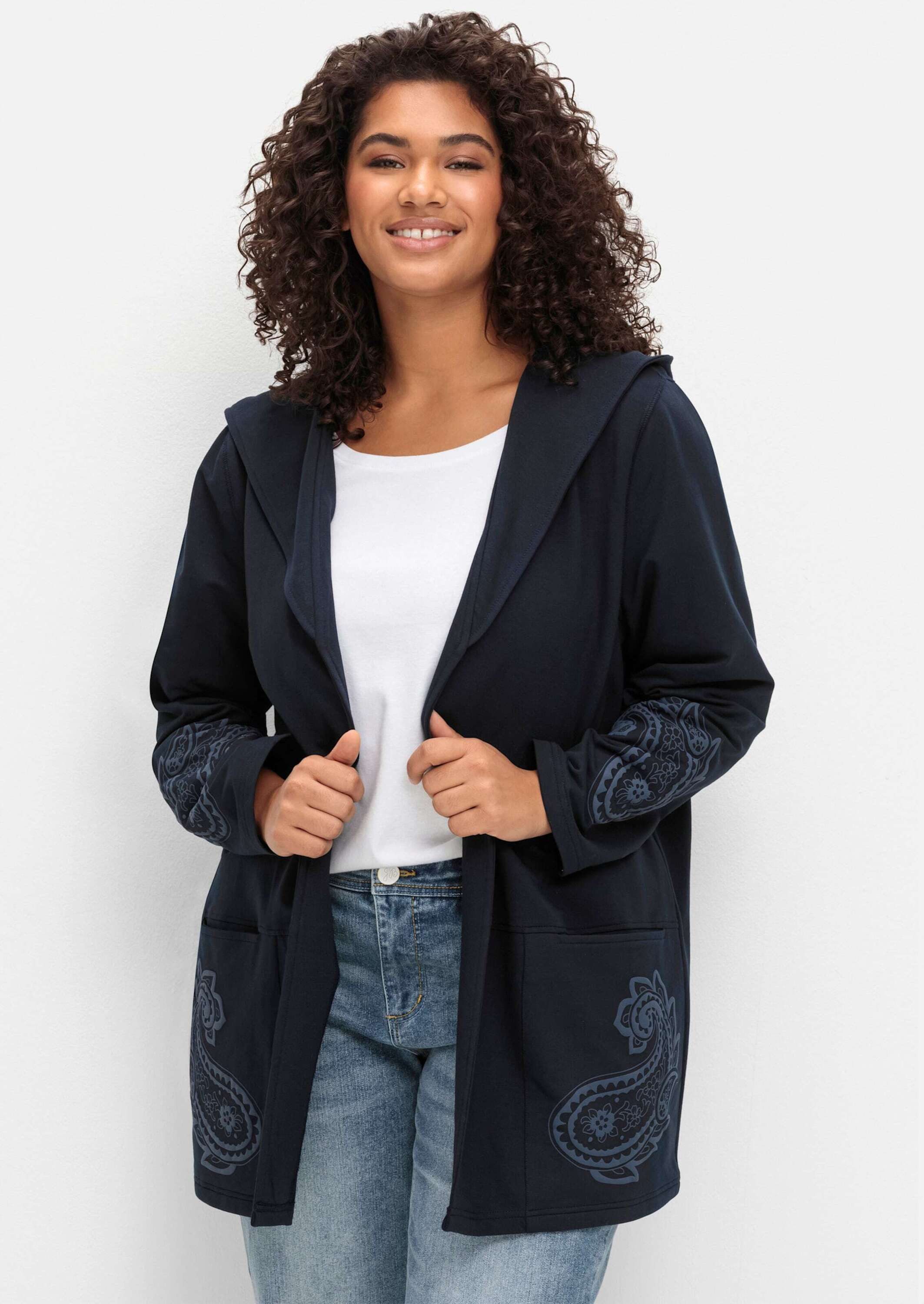 sheego by Joe Browns Shirtjacke Sweatjacke Langarm – Bild 3 von 5