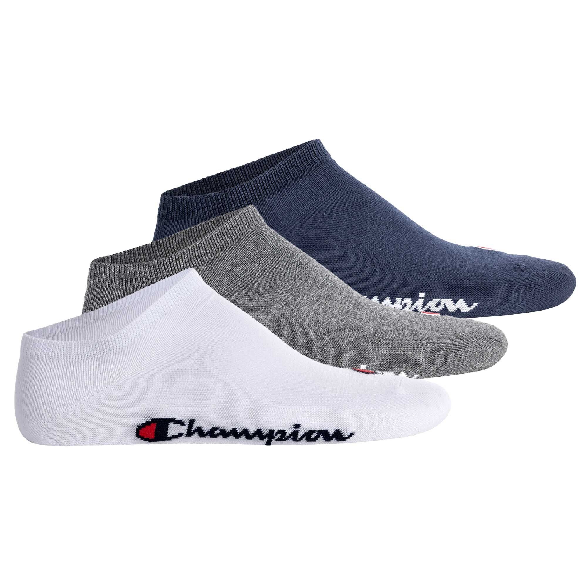 Champion Sportsocken Unisex Socken, 3 Paar - Sneaker Socken Basic Blau/Weiß/Grau