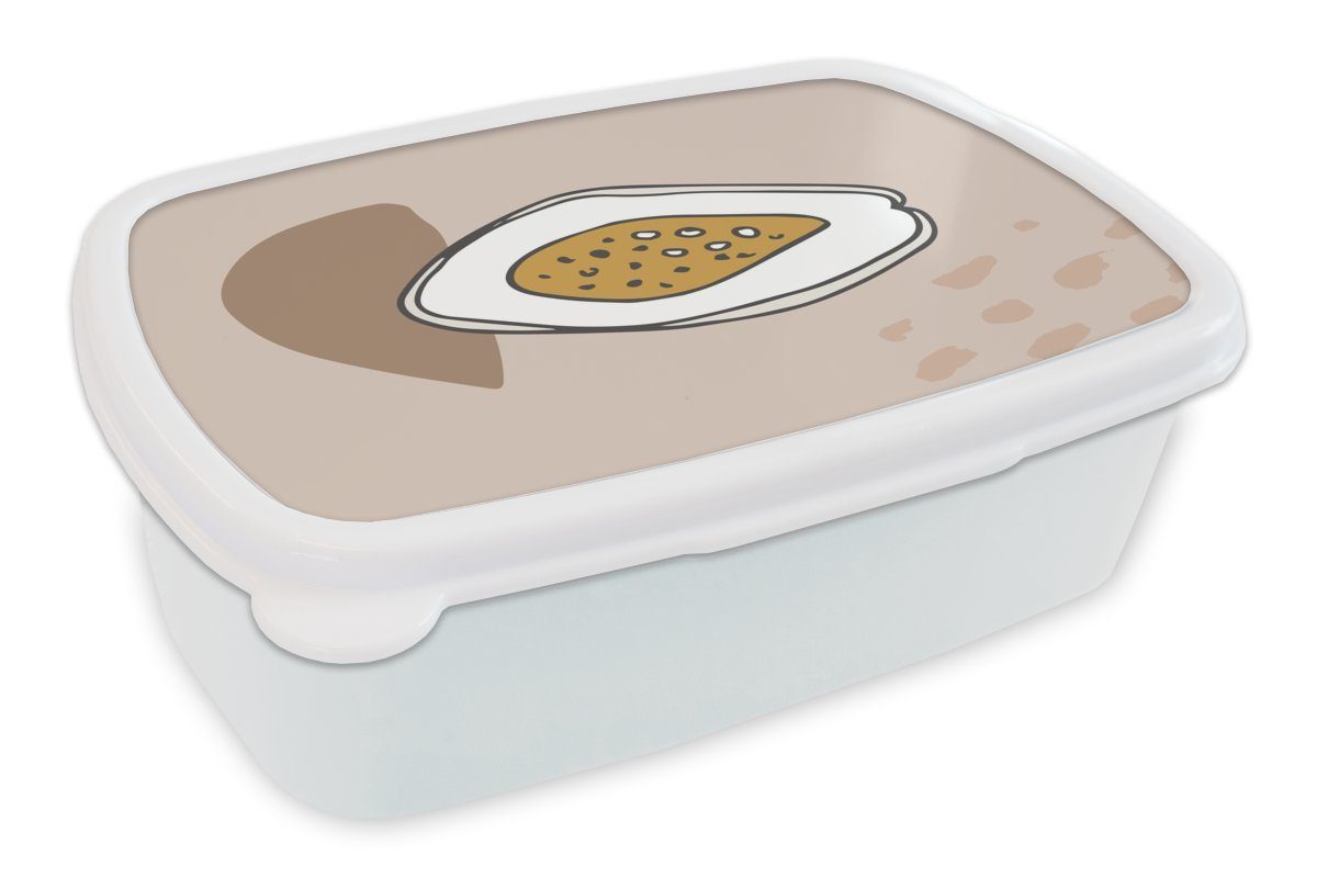 (2-tlg), - Mädchen und Braun, MuchoWow Brotbox Kunststoff, - und Sommer weiß Brotdose, für Lunchbox Kinder für Erwachsene, Jungs Feige