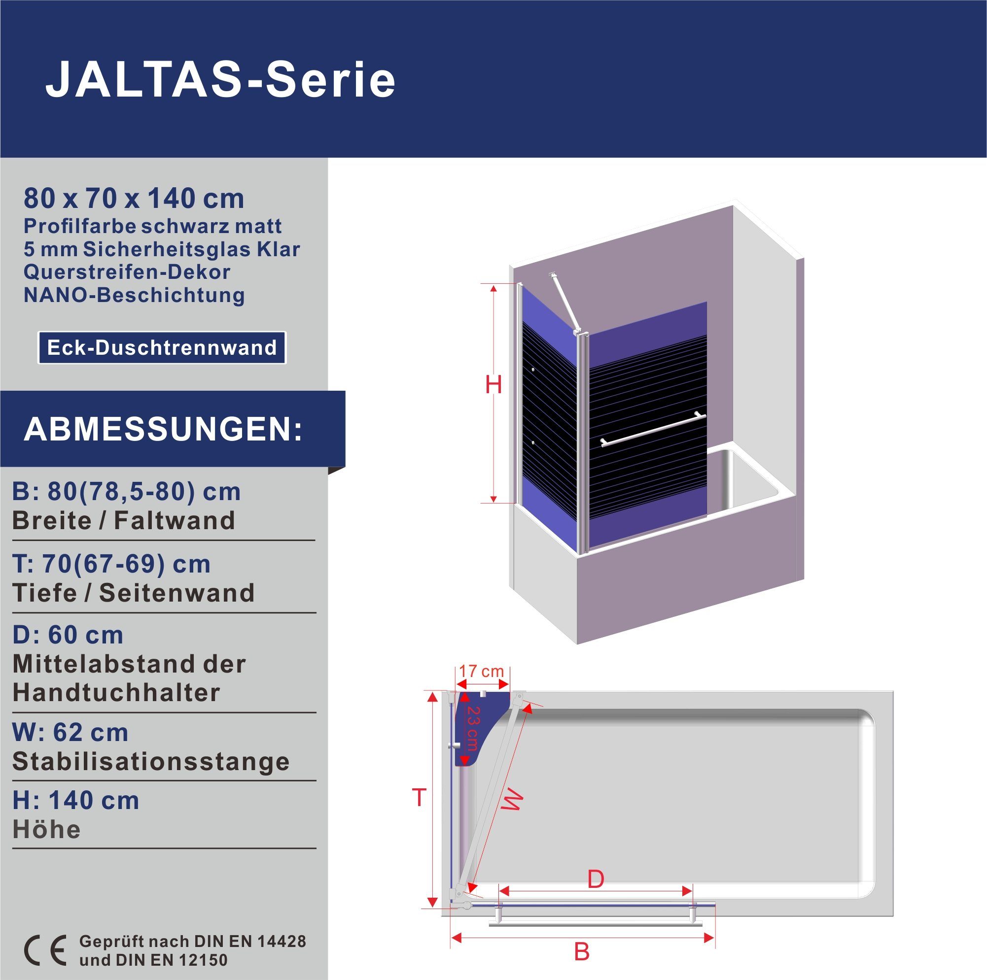 Thumbnail - AQUABATOS Badewannenaufsatz Badewannenaufsatz eck schwarz 1 teilig 2 teilig 3 teilig