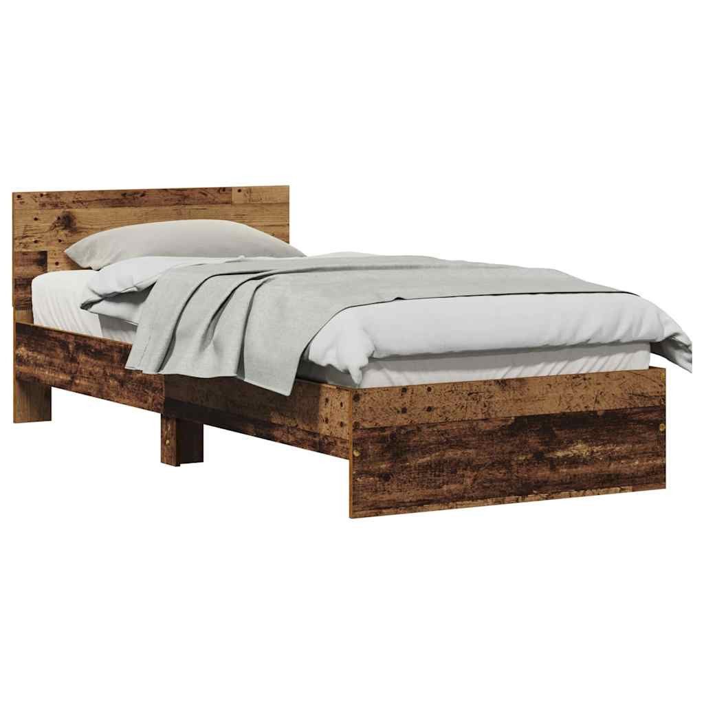 vidaXL Bett Bettgestell mit Kopfteil Altholz günstig online kaufen