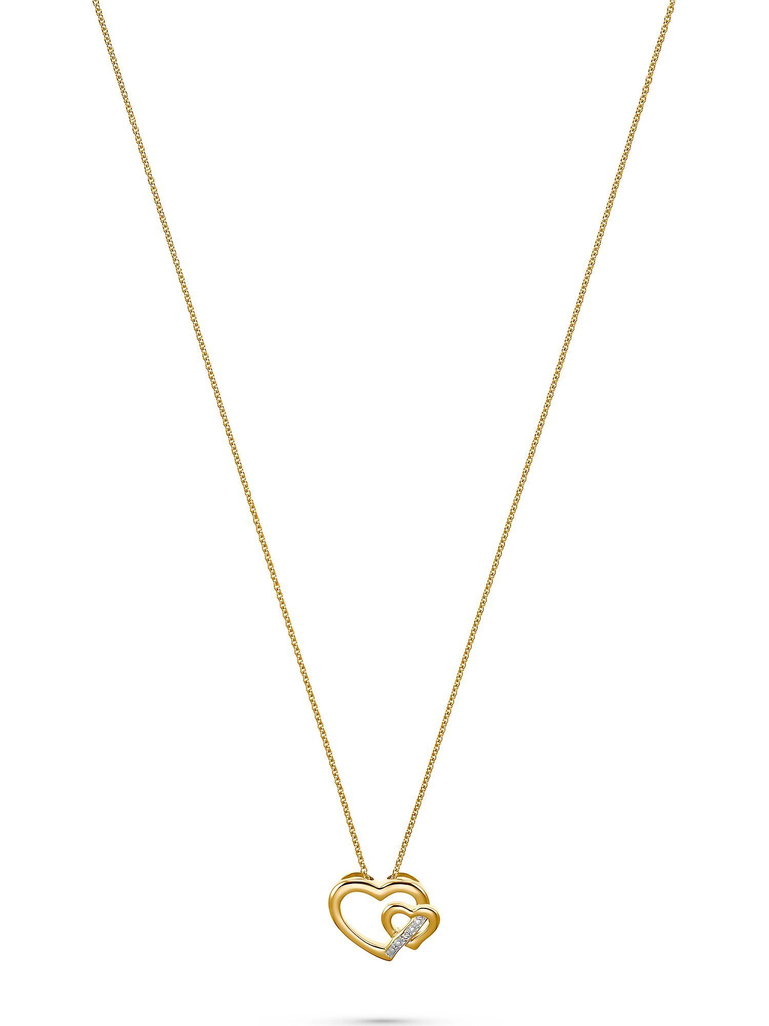 Collier CHRIST Damen-Kette 375er Gelbgold 1 Diamant Herz