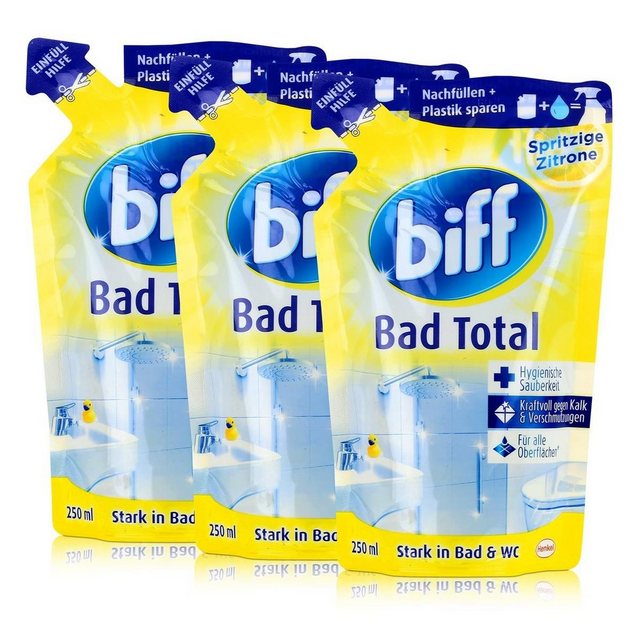 biff Biff Bad Total Zitrone Nachfüllbeutel 250ml – Kraftvoll gegen Kalk (3e Badreiniger