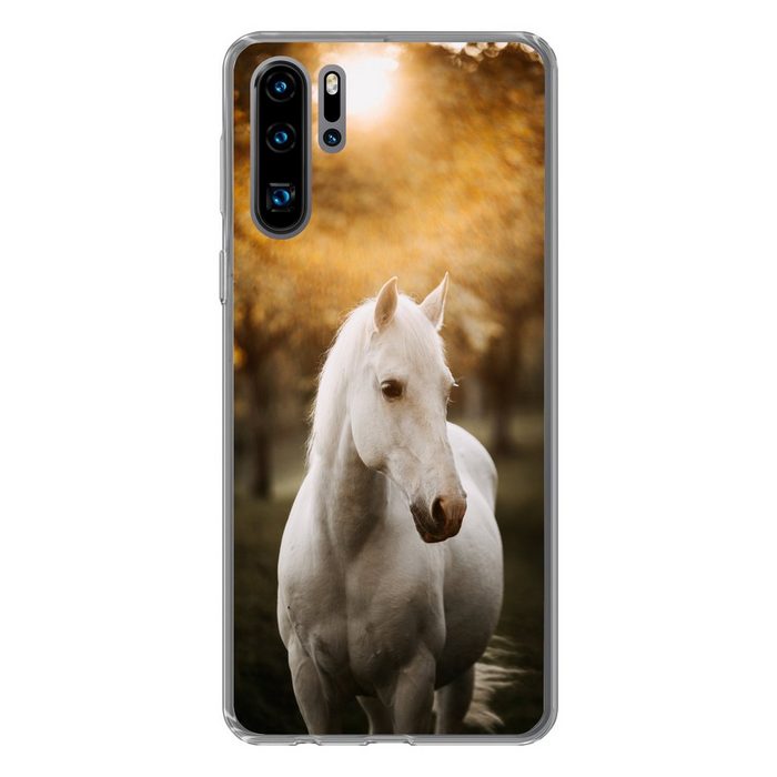 MuchoWow Handyhülle Pferd - Sonne - Herbst - Tiere - Natur Handyhülle Huawei P30 Pro Handy Case Silikon Bumper Case
