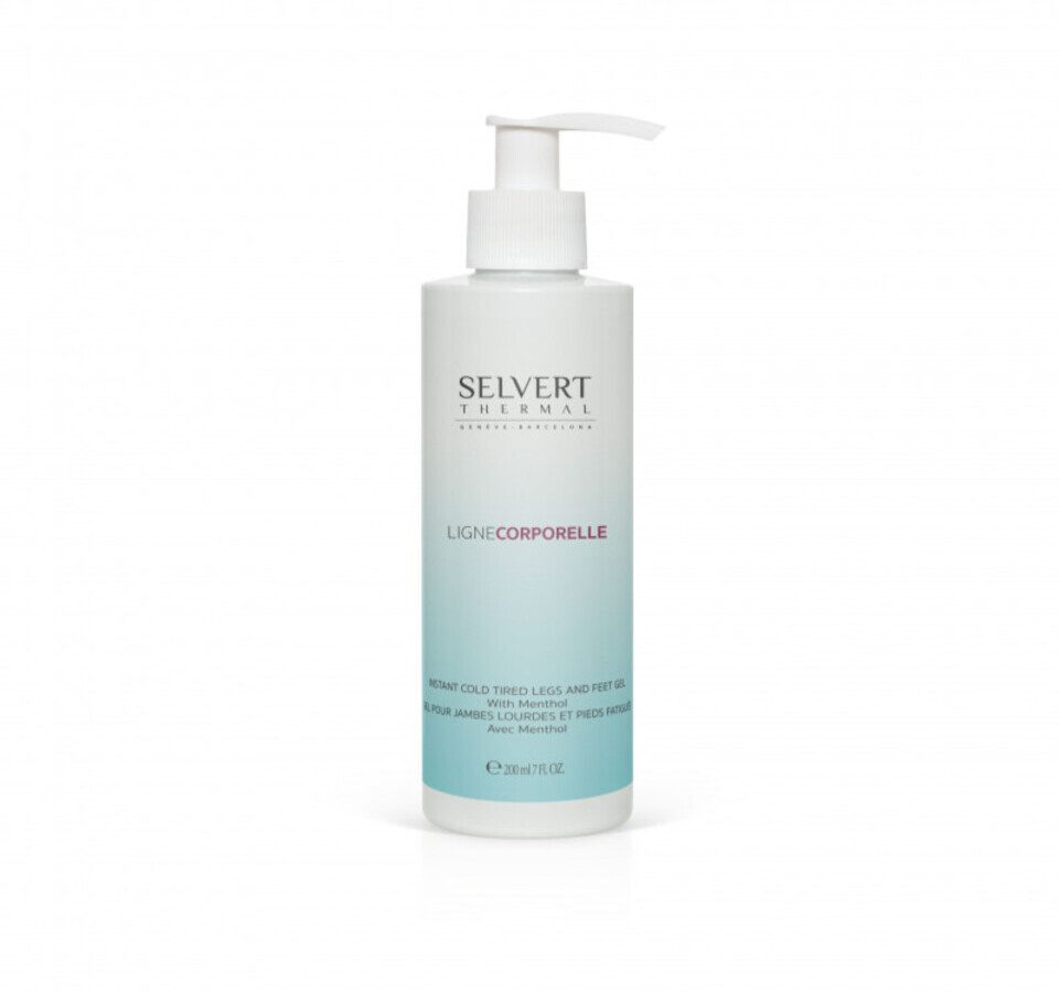 Selvert Thermal Körpergel Gel für müde Beine und Füße, Heimpflege, mit Menthol, mit Kühleffekt, mit Lymphdrainagegerät einsetzbar
