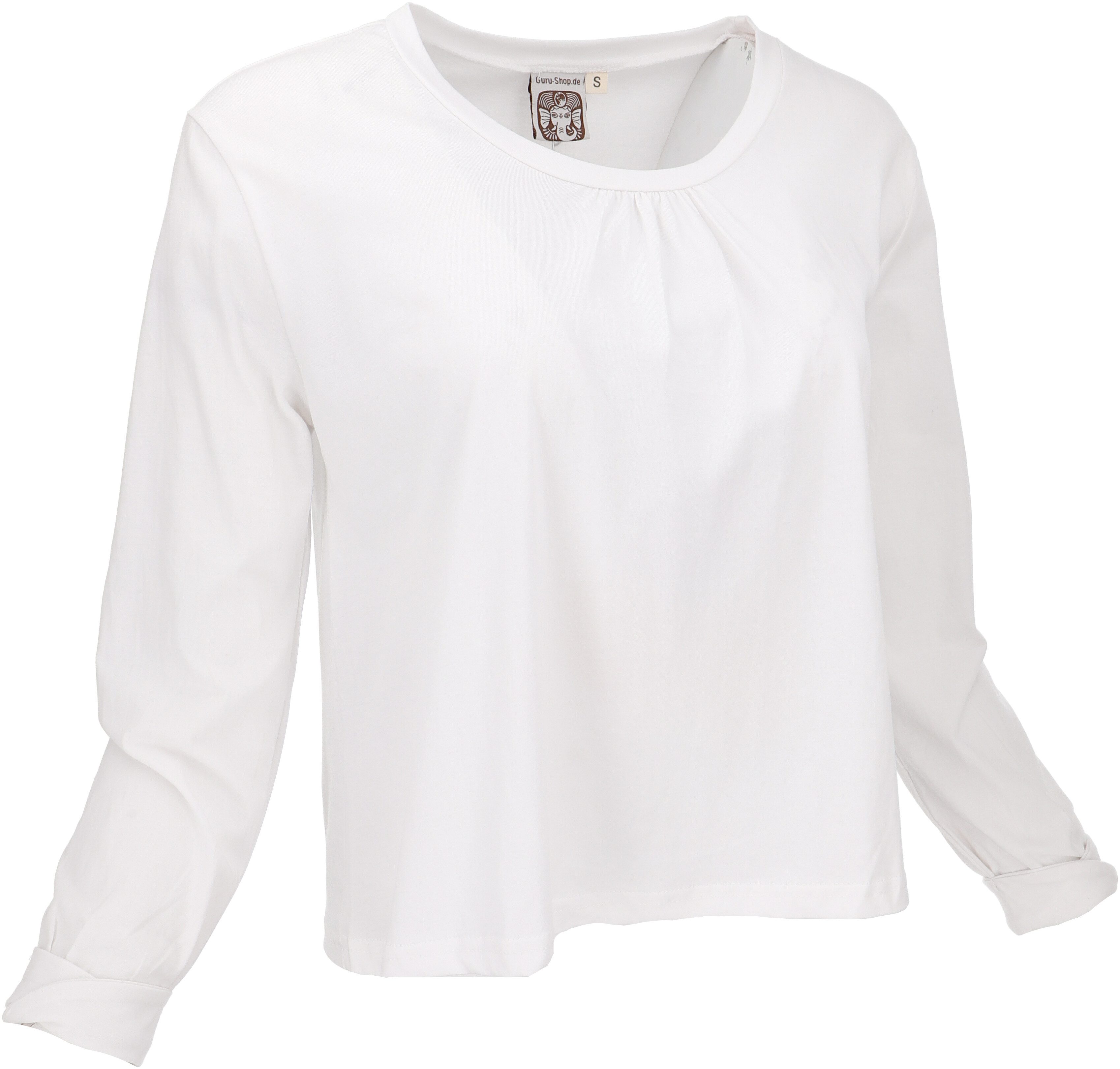 Guru-Shop Longsleeve Einfarbiges Basic Shirt, lockeres günstig online kaufen