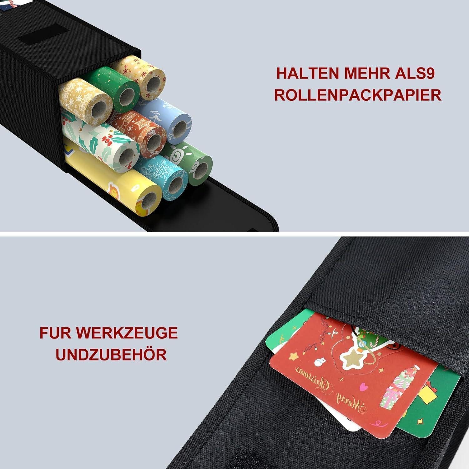 LuxusKollektion Geschenkpapier Aufbewahrungstasche Geschenkpapier Wasserdicht Reißfest Black-2P