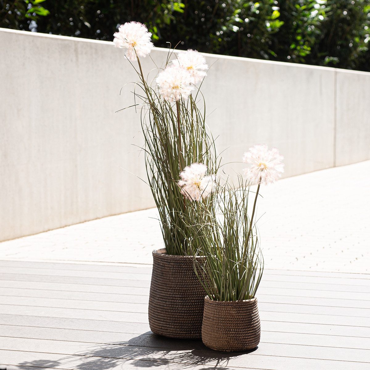 Florists Products Übertopf Boho Blumentopf Keramik Ø9cm H10,5cm Flechtoptik Übertopf 2er, 2 Stück