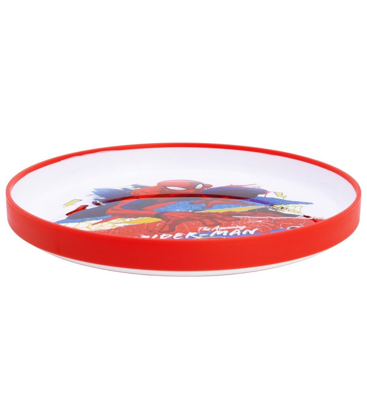 Spiderman Teller Kinder Teller mit Basis Premium Bicolor für Esstisch und Alltag