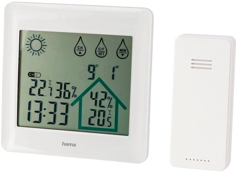 Funkwetterstation Funk-Wetterstation mit Außensensor, Wettervorhersage