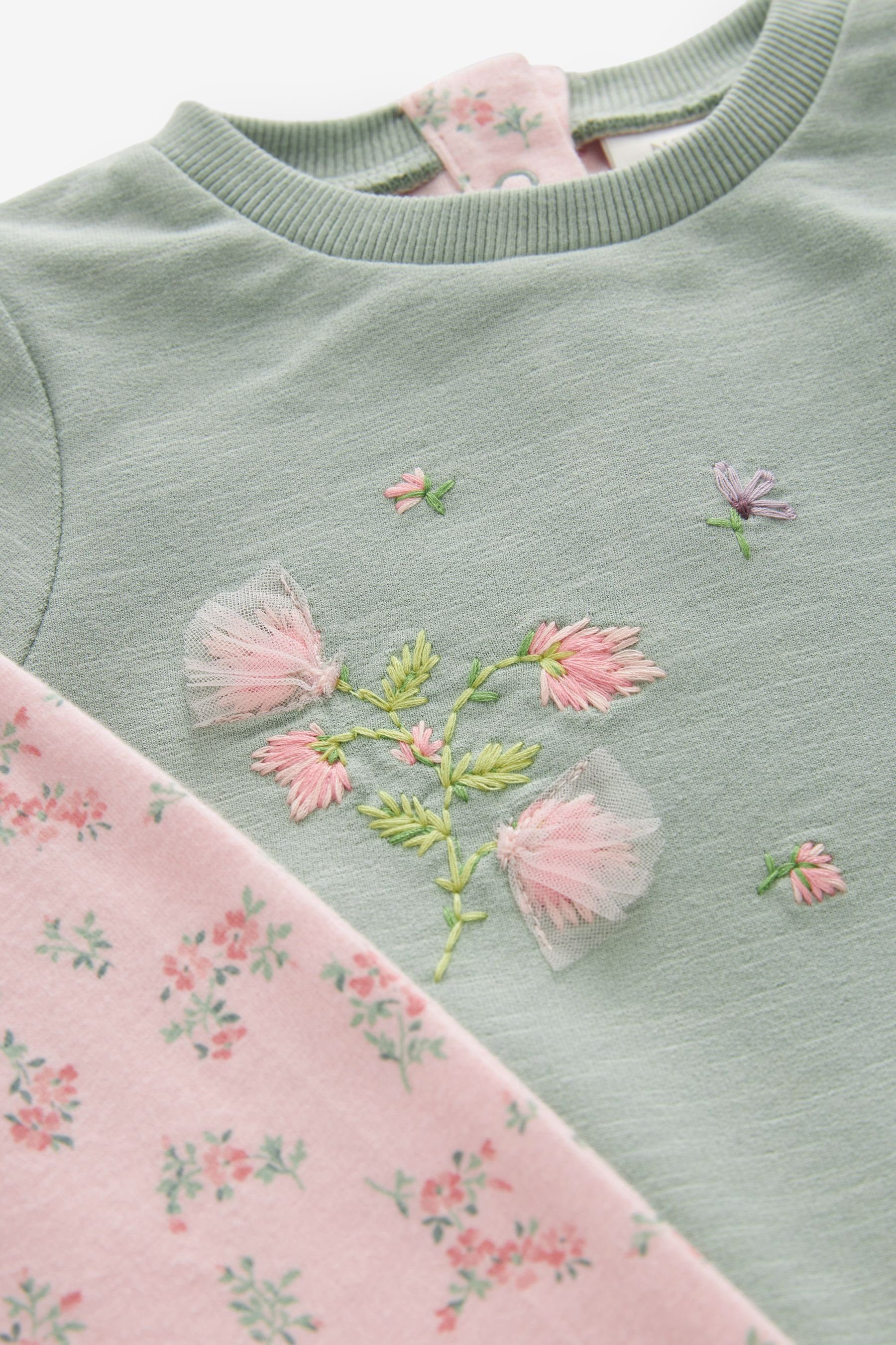 Floral Shirt Babyset und 2-teiliges & (2-tlg) Green Mint Next mit Leggings Sweatshirt Leggings