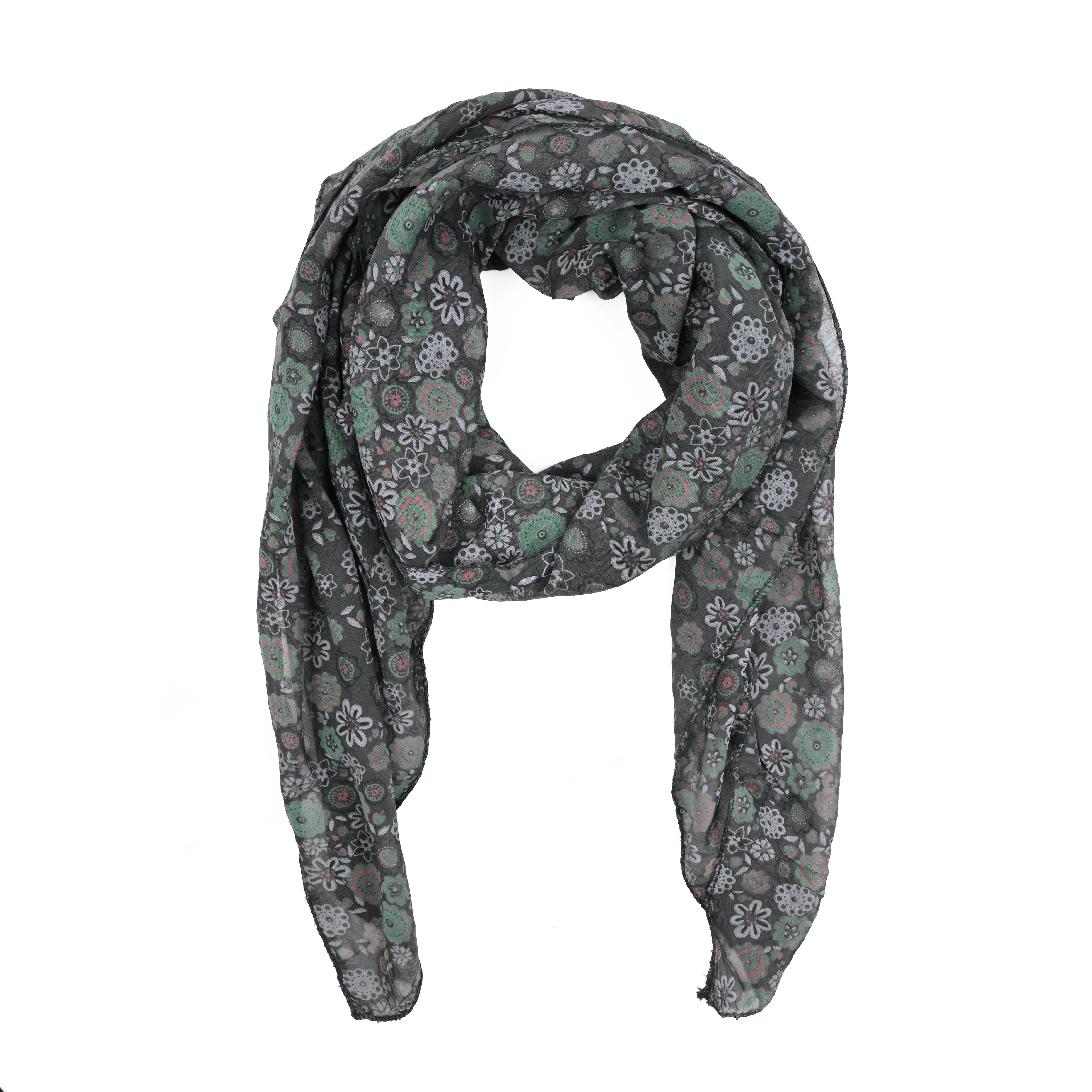 Goodman Design Modeschal Leichter unisex Schrägschal mit Blumenmuster – Made in Italy, Hochwertige Verarbeitung