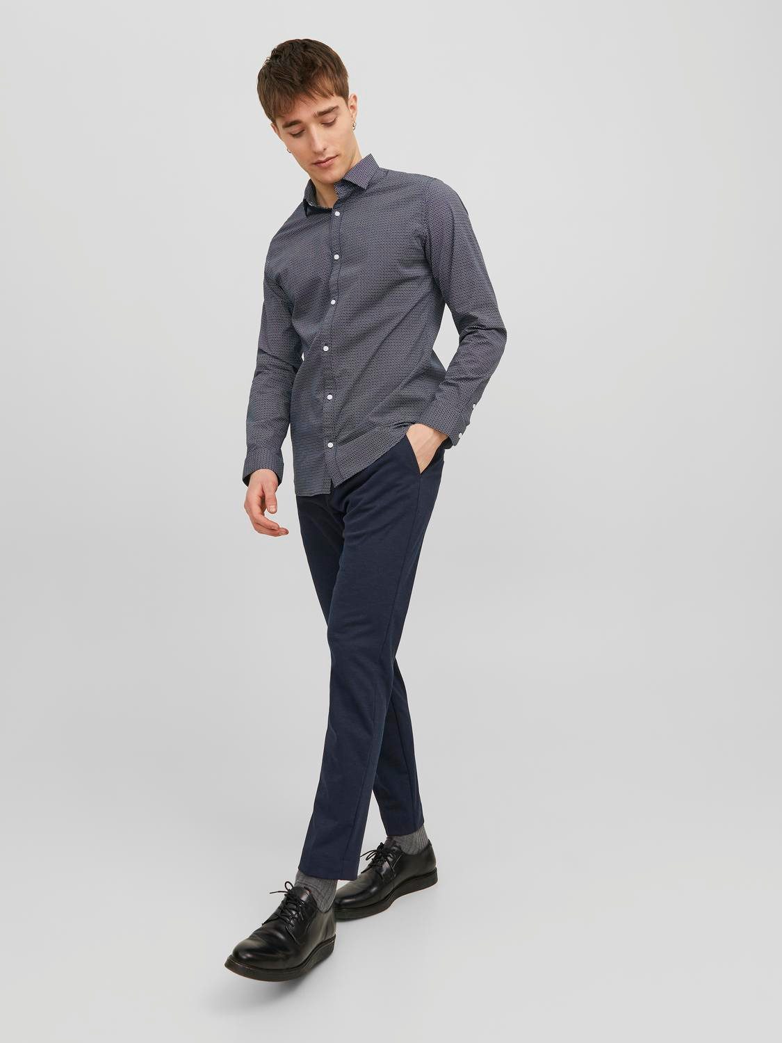 Jack & Jones Chinohose JPSTMARCO – Chinohose mit mittlerer Taille, Slim Fit, bequem unifarben, modisch, slim fit, Web