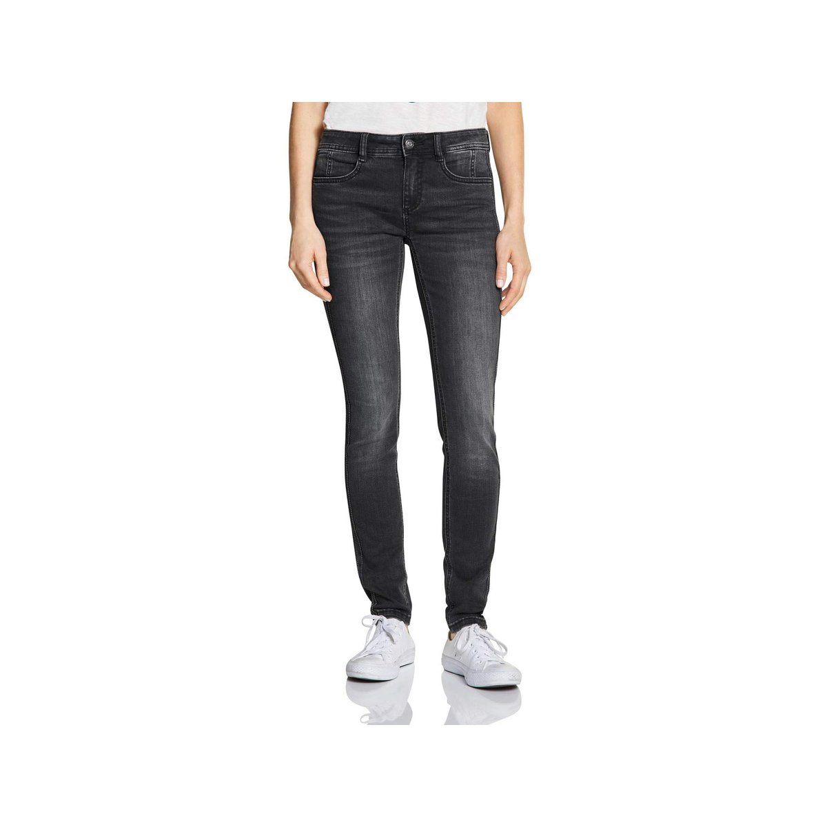 STREET ONE 5-Pocket-Jeans schwarz regular (1-tlg)
