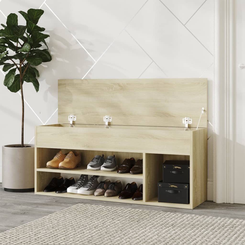 vidaXL Schuhregal Schuhbank Sonoma-Eiche 105x30x45 cm günstig online kaufen