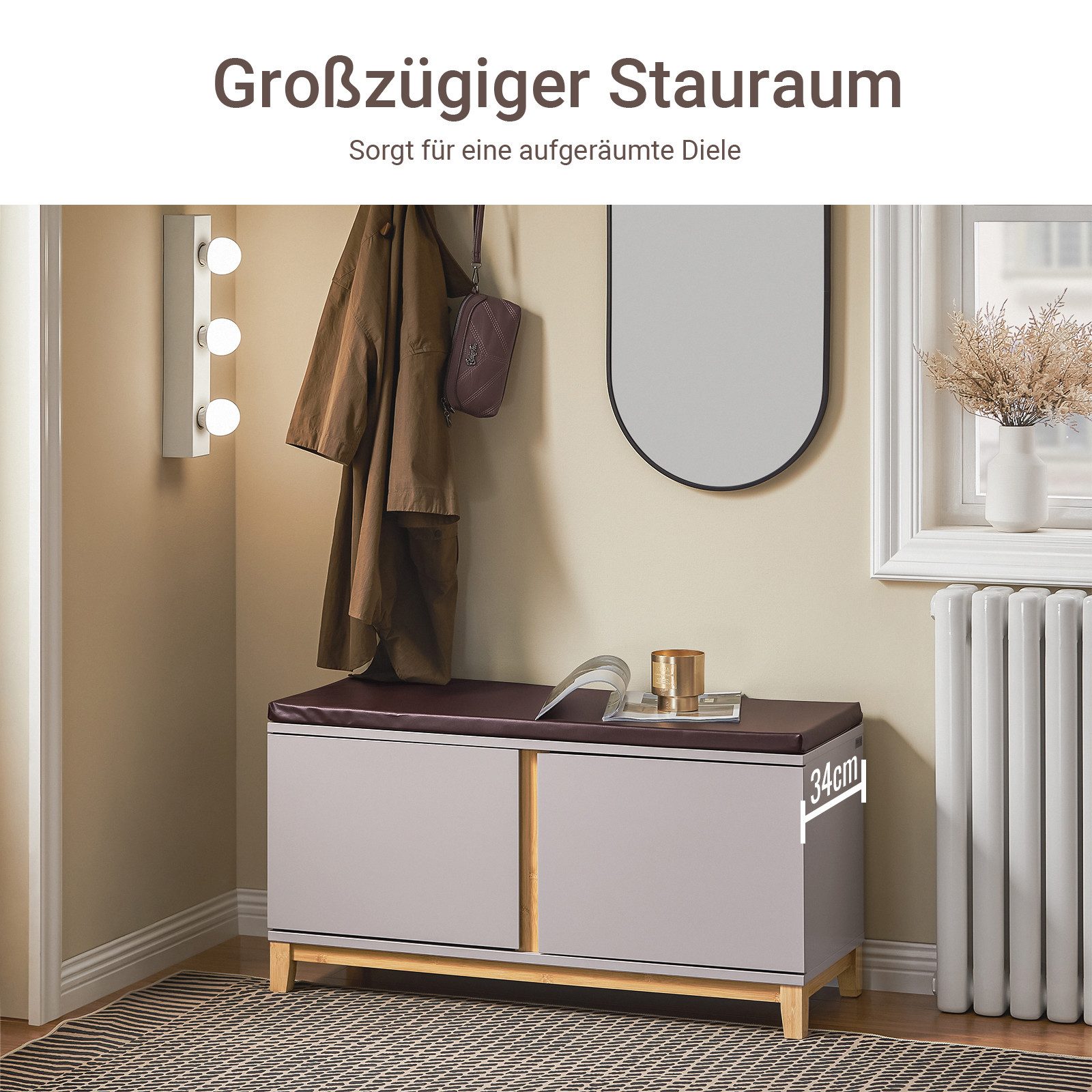 SoBuy Schuhbank FSR117, Schuhtruhe Sitzkommode Schuhregal günstig online kaufen