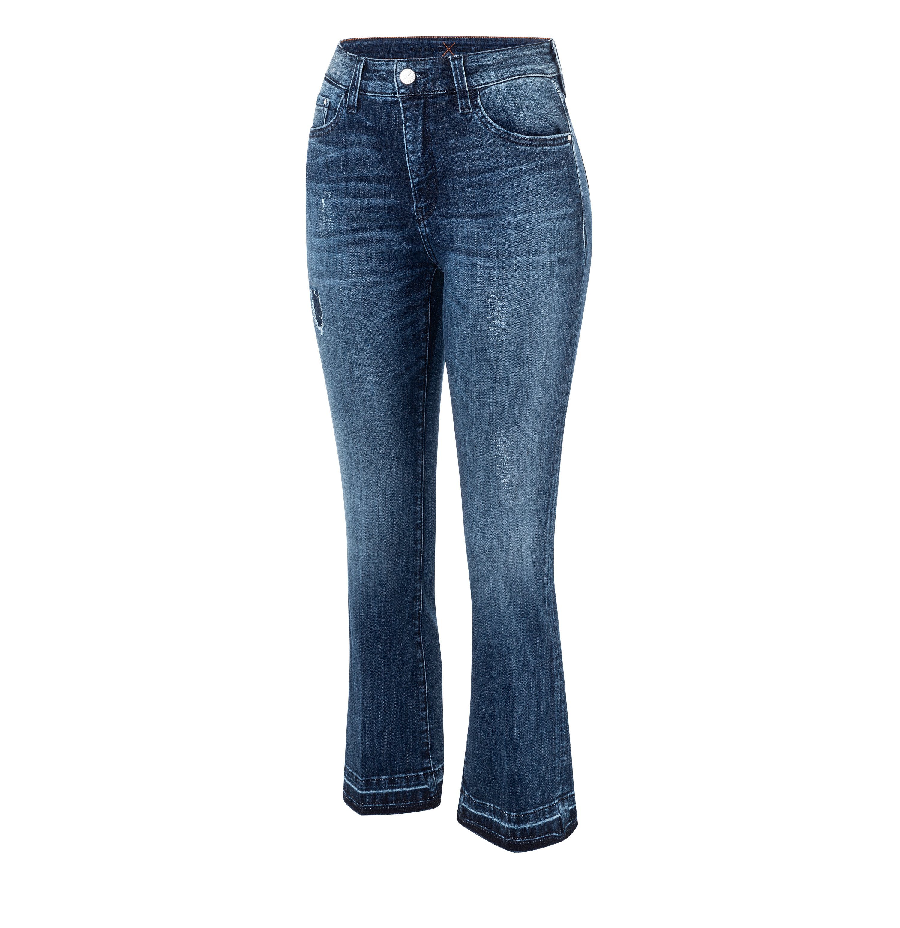 Kick MAC blue mended Dream D695 Slim-fit-Jeans wash