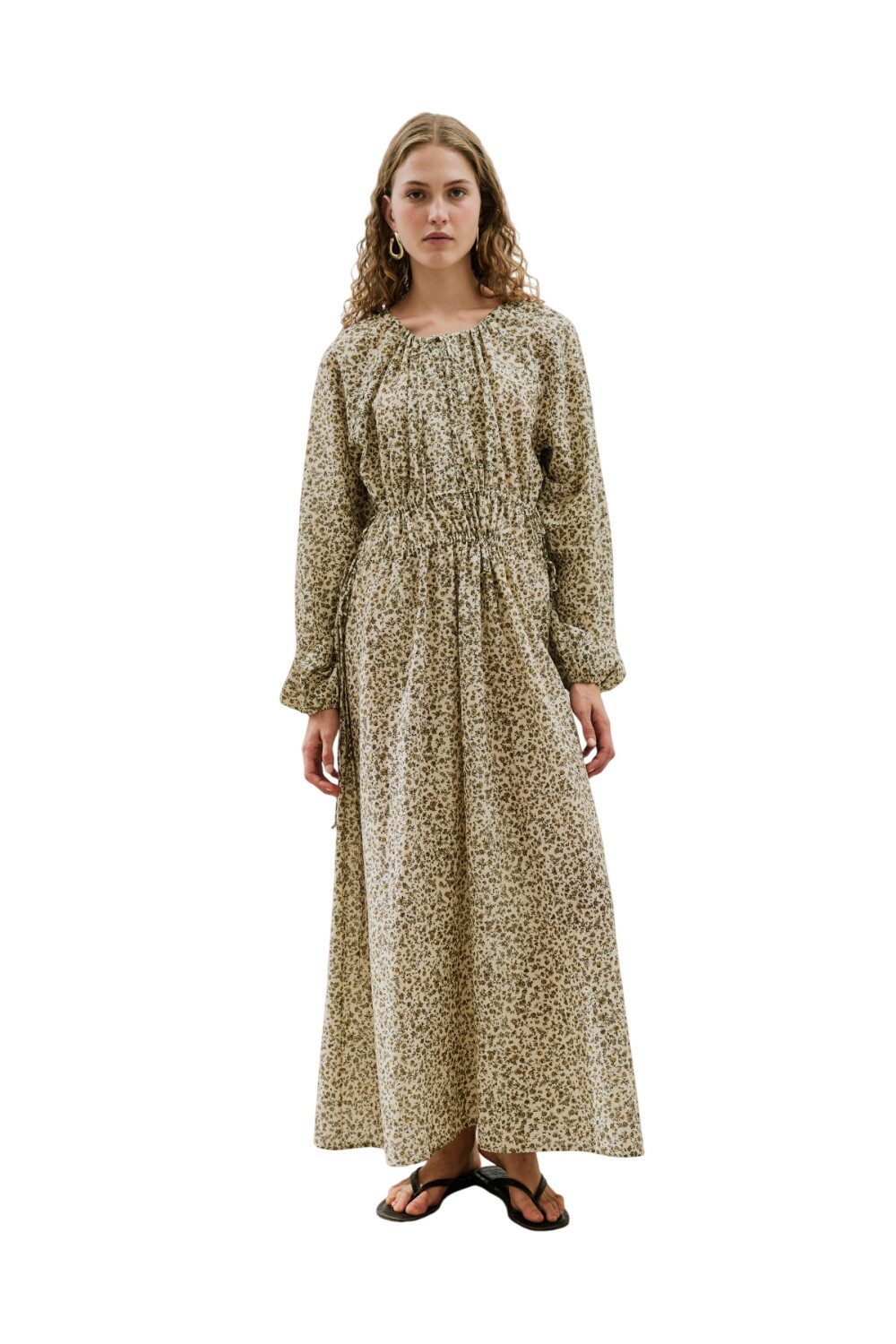 MANUKA Midikleid Baumwollkleid mit Gänseblümchenmuster