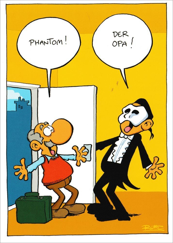 Postkarte Ralph Ruthe "Phantom! Der Opa!" | Grußkarten