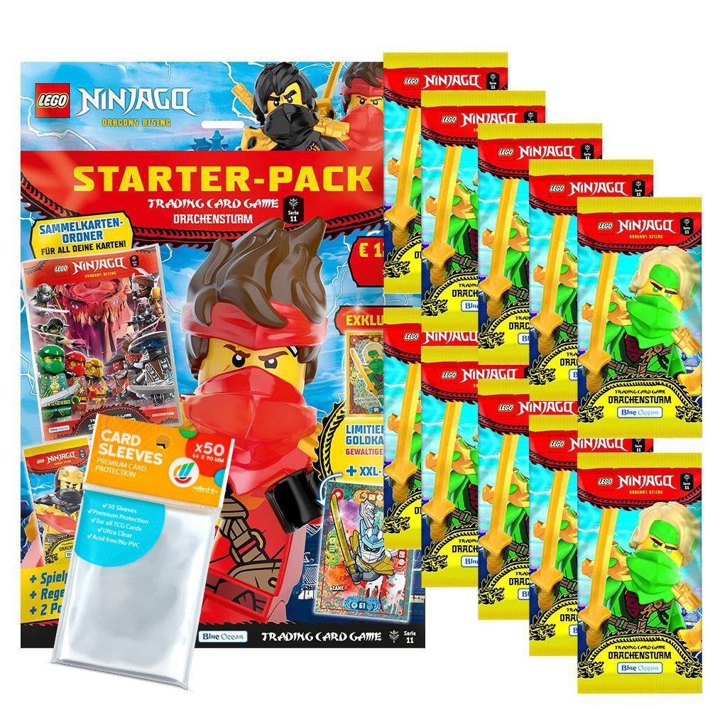 Blue Ocean Sammelkarte LEGO Ninjago Serie 11 - 1 Starter + 10 Booster + collect-it Hüllen