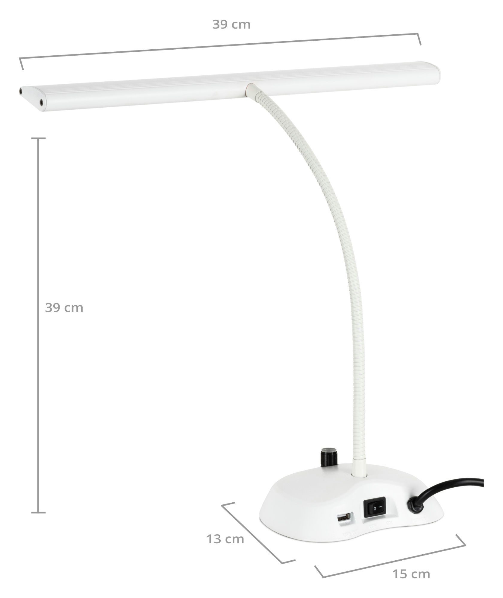 Classic Cantabile Digitalpiano 12220 Dimmbare Pianoleuchte, Pianolampe mit 36 helle LEDs, stufenlos dimmbar