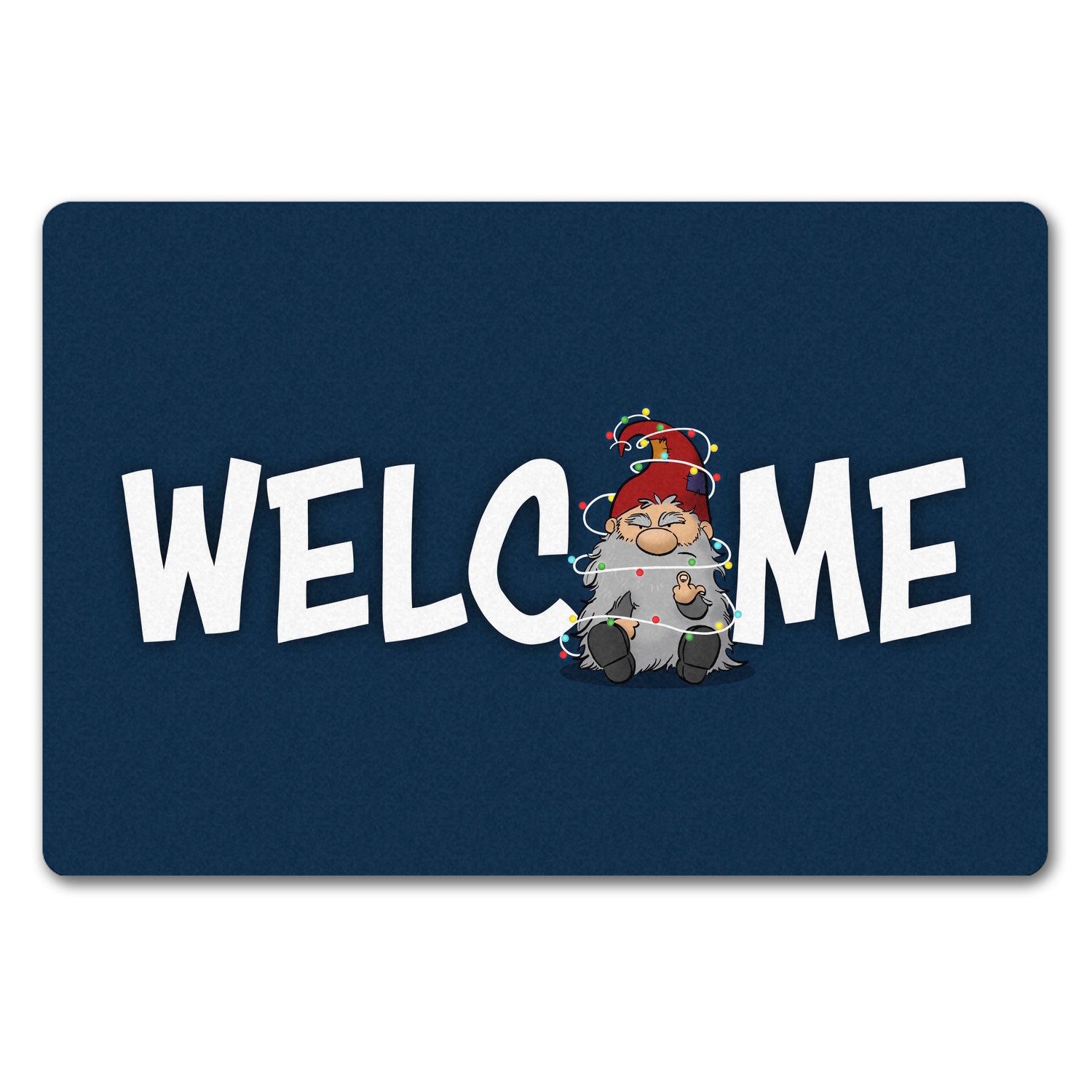 speecheese Fußmatte Grimmiger Wichtel Fußmatte in 40x60 cm ohne Rand mit Spruch Welcome