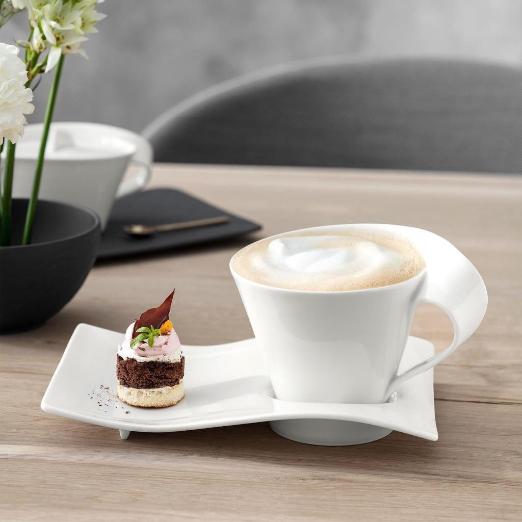 Villeroy & Boch Tasse NewWave Caffè Café au lait Tasse mit Unterteller, 6-tlg., Porzellan