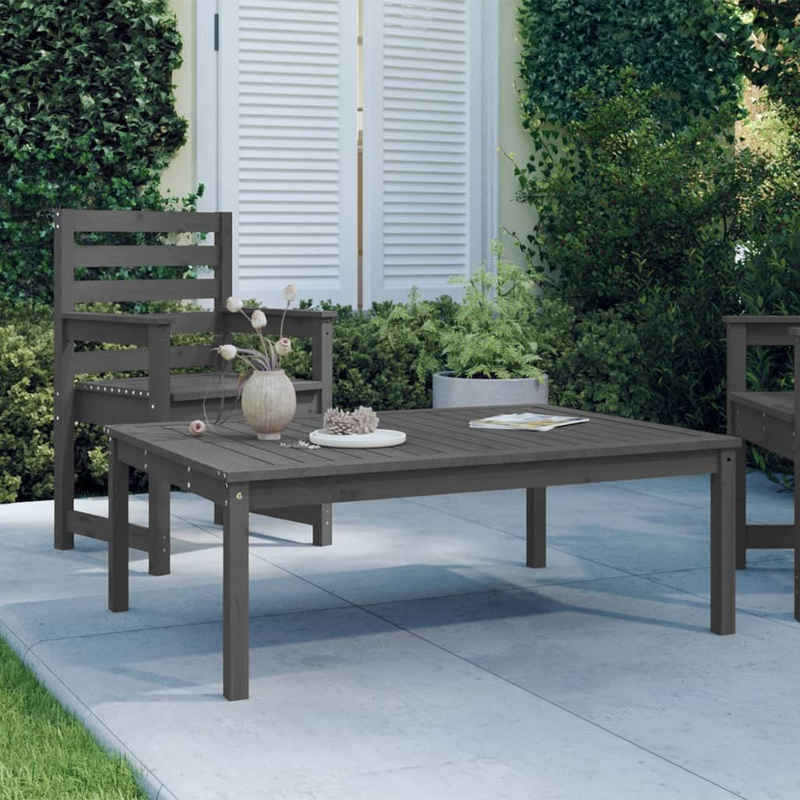 vidaXL Gartentisch Gartentisch Grau 121x82,5x45 cm Massivholz Kiefer (1-St)