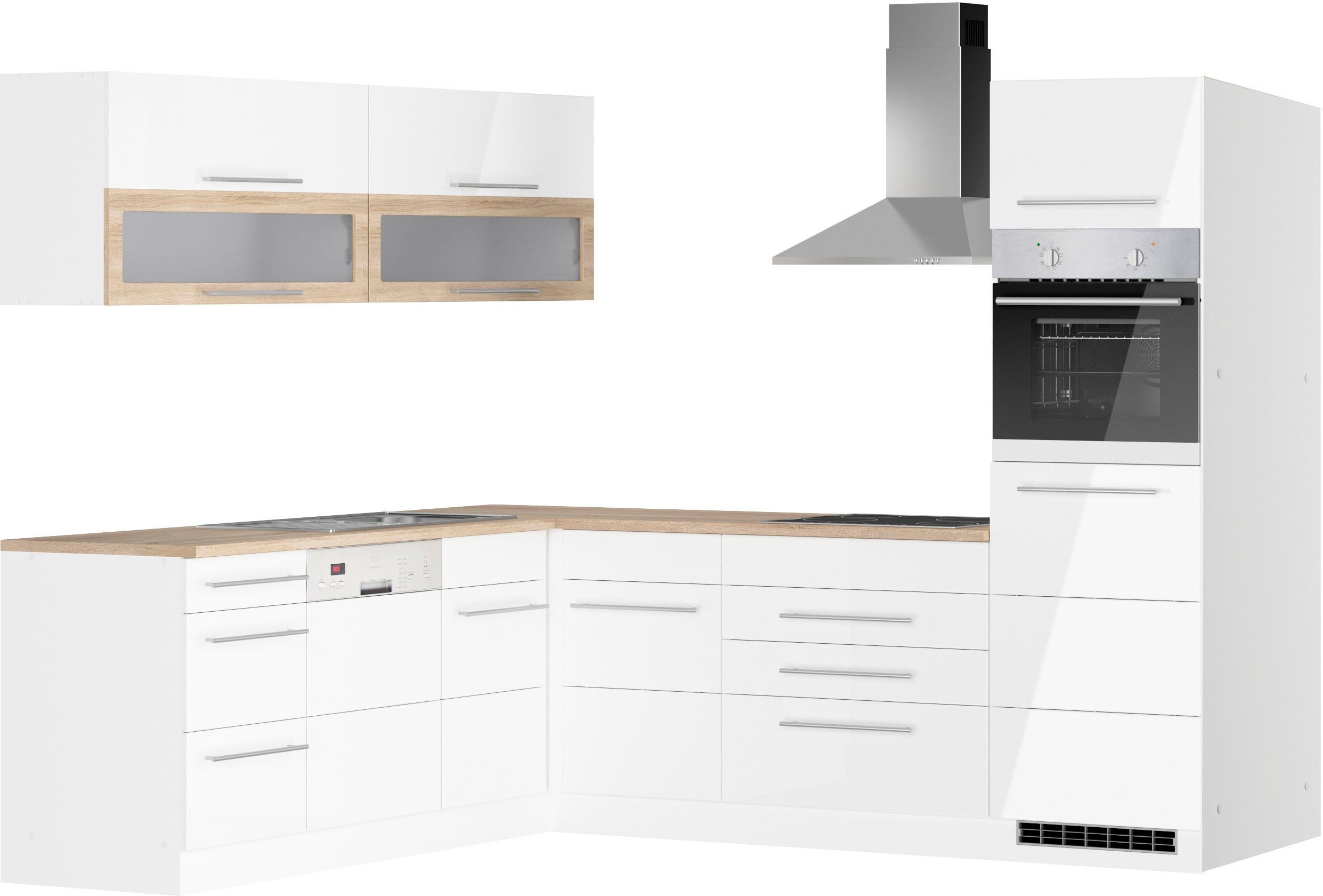 KOCHSTATION Winkelküche KS-Wien, Stellbreite 220 x 250 cm, wahlweise mit E-Geräten