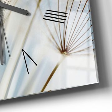 DEQORI Wanduhr 'Löwenzahnsamen nah' (Glas Glasuhr modern Wand Uhr Design Küchenuhr)