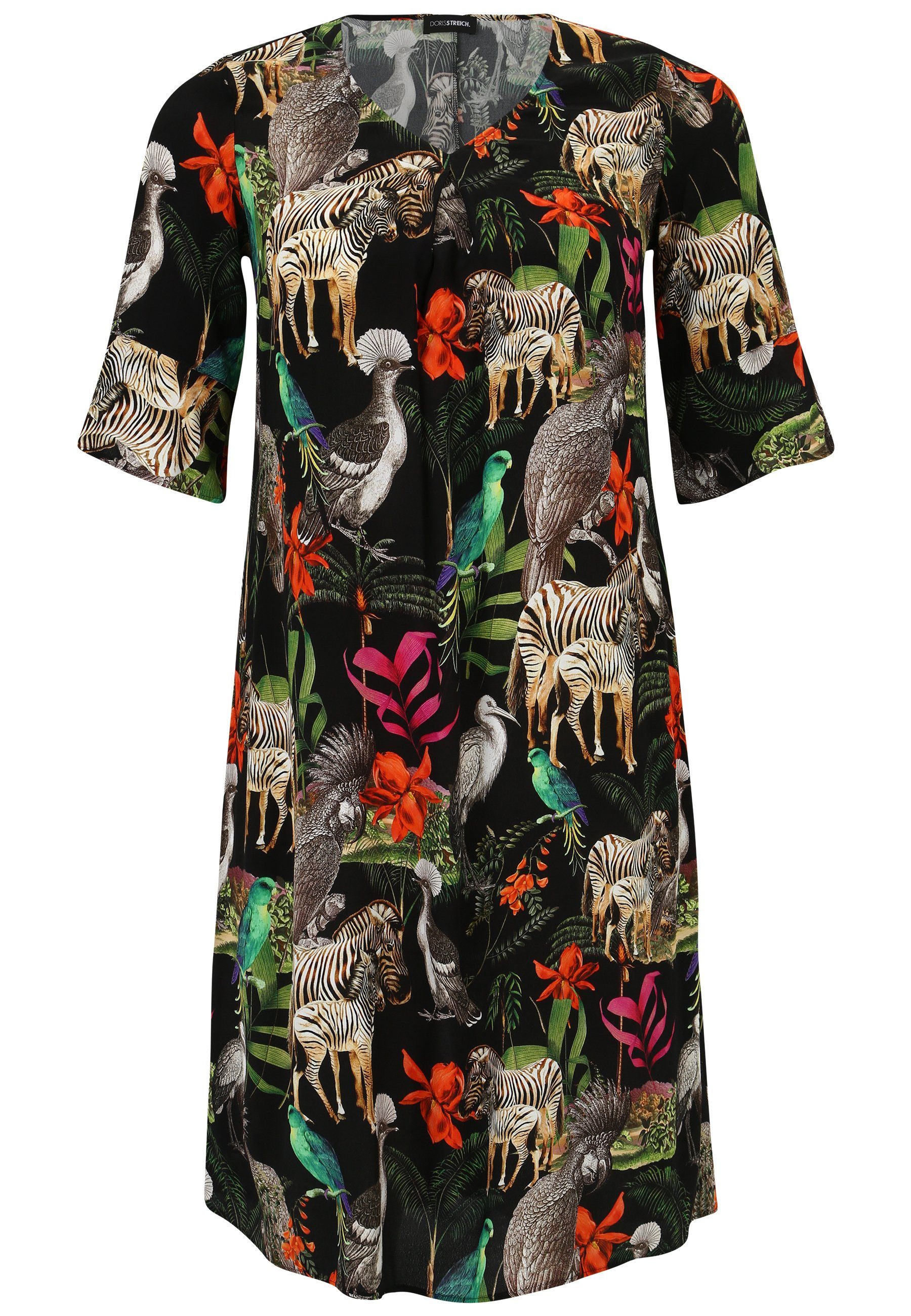 Doris Streich Sommerkleid mit exotischem Tier-Print mit modernem Design