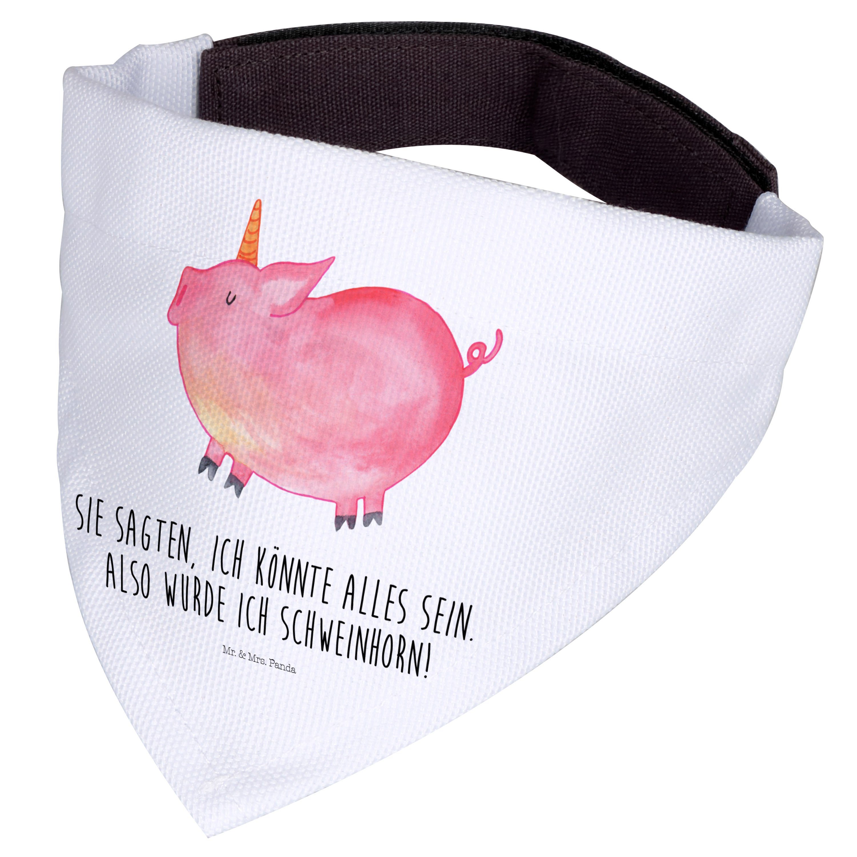 Mr. & Mrs. Panda Hundefliege Einhorn Schwein, Bandana, Weiß, Hunde Bandana, Geschenk, Spruch, Part, Polyester, Bandana Hund Tuch für Hunde Party