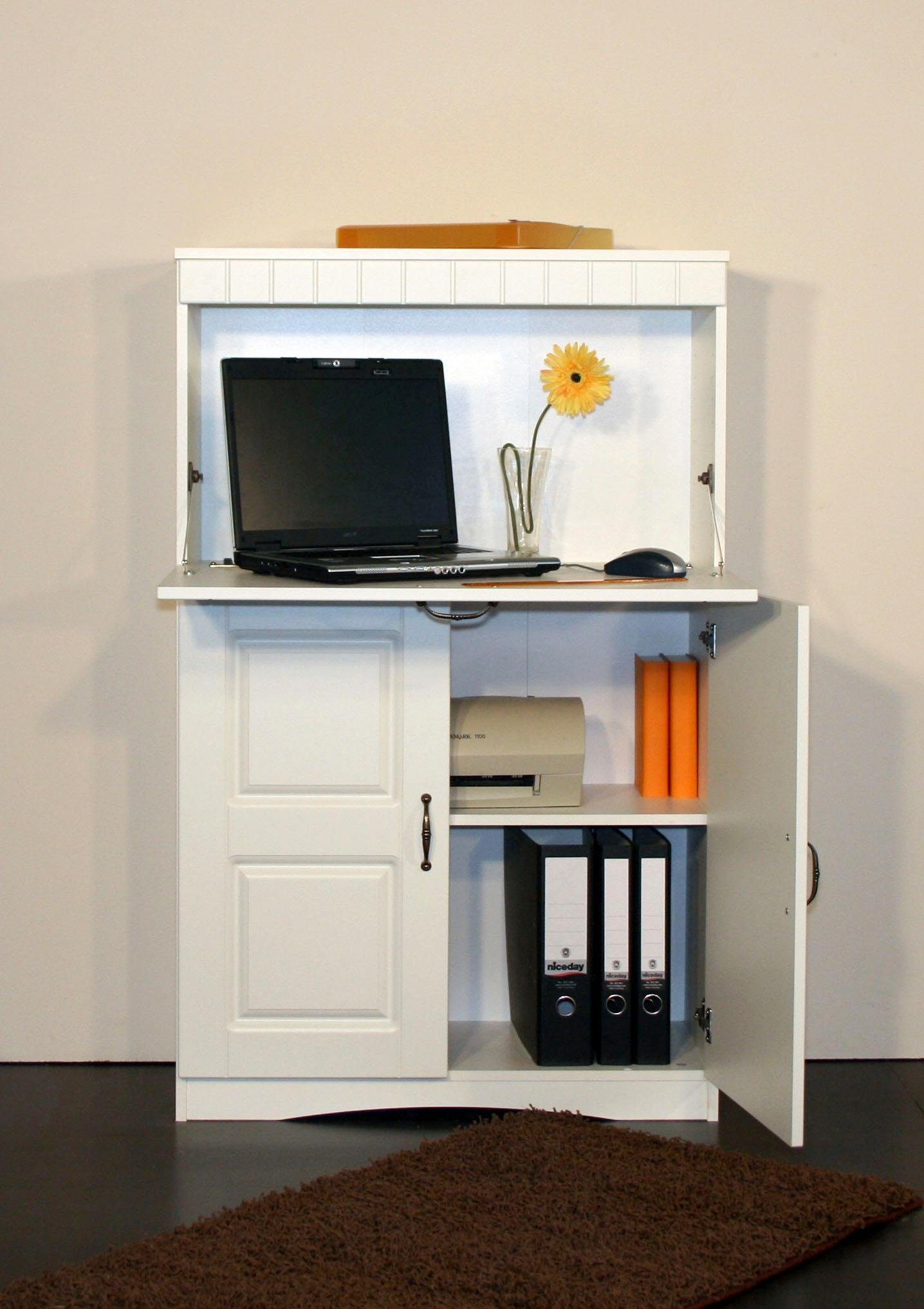 VOGL Möbelfabrik Sekretär Hans, Sekretär, kompakter PC-Schrank im Landhausstil, Breite 78 cm, Made in Germany