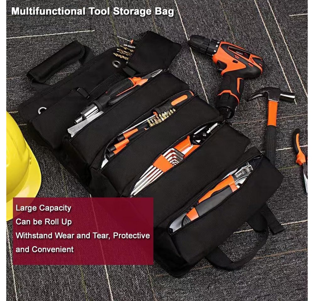 Thumbnail - RWEUOQ Werkzeugtasche Aufrollbare kleine Werkzeugbox, Robuster Werkzeug-Organizer (Langlebig, Großes Fassungsvermögen, L...