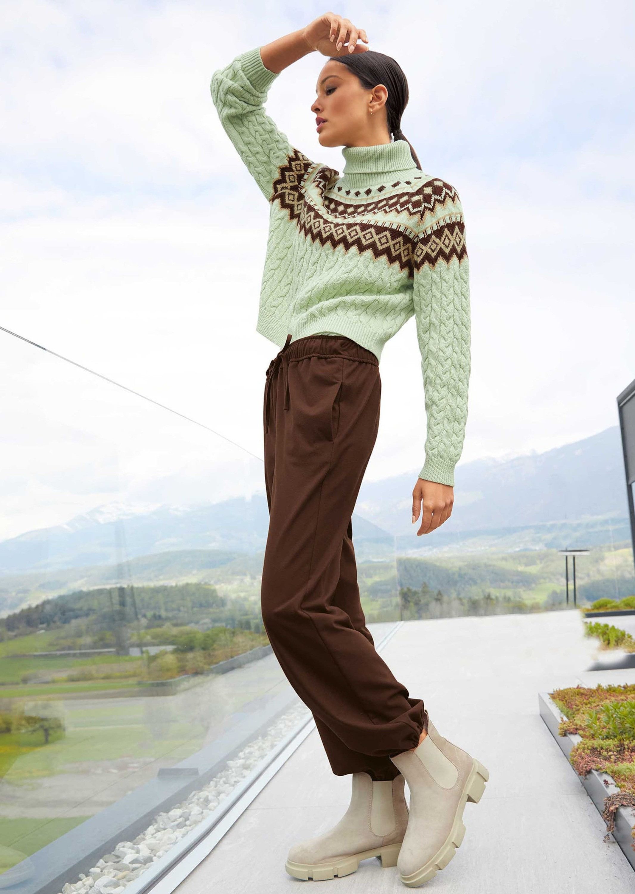 MADELEINE Stoffhose Weite Hose mit elastischem Schlupfbund