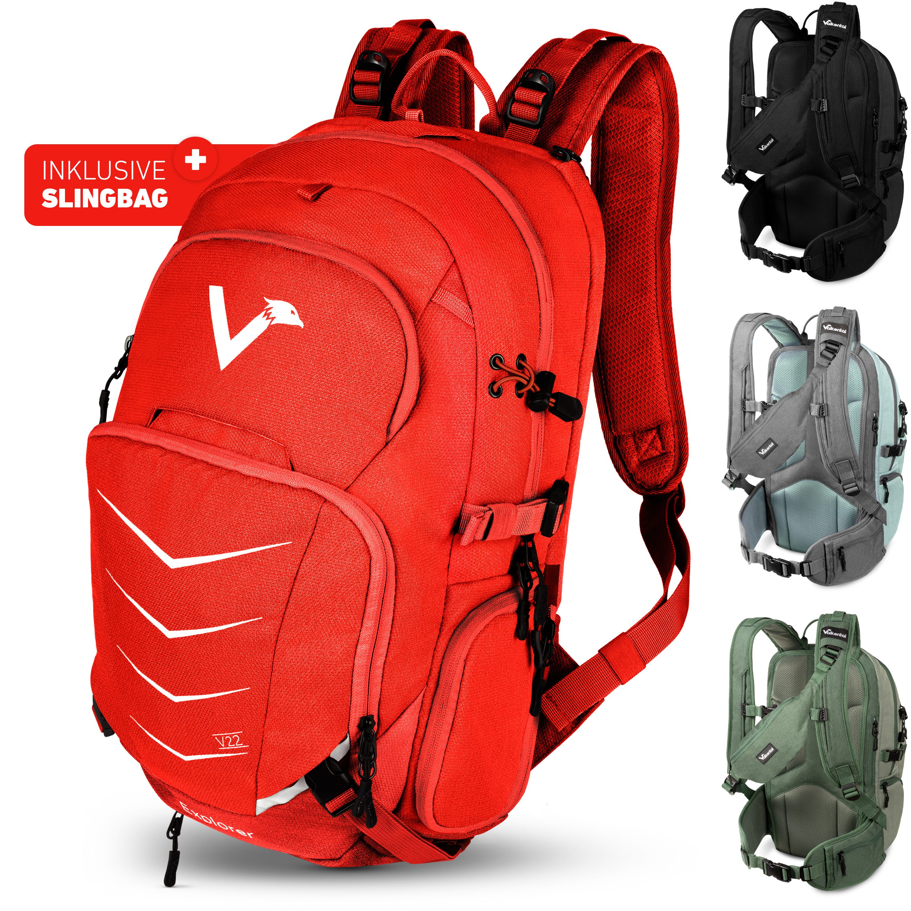 Valkental Wanderrucksack Fahrradrucksack & Outdoor Rucksack (2-tlg), wasser günstig online kaufen