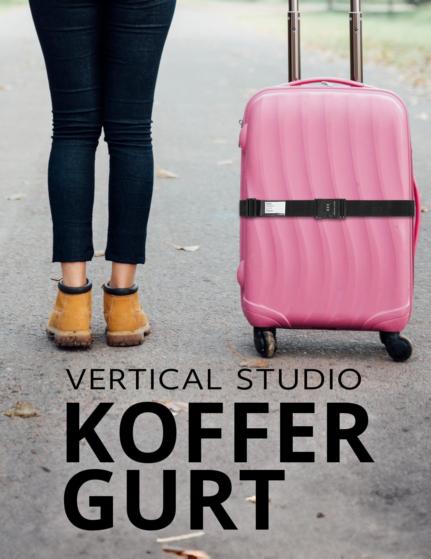 VERTICAL STUDIO Koffergurt VERTICAL STUDIO Gepäck Koffergurt 200 cm, Länge kann individuell eingestellt werden