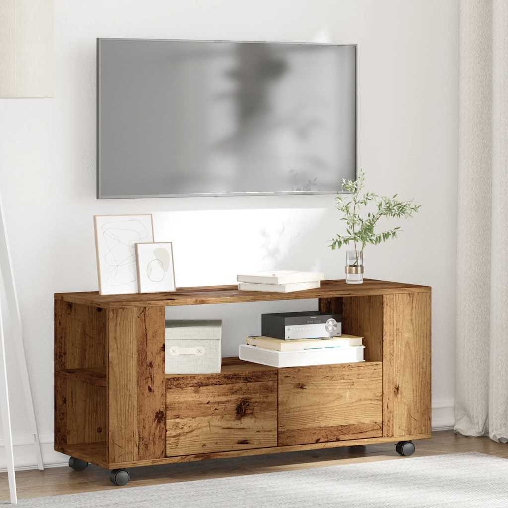vidaXL TV-Schrank TV-Schrank mit Rollen Altholz-Optik günstig online kaufen