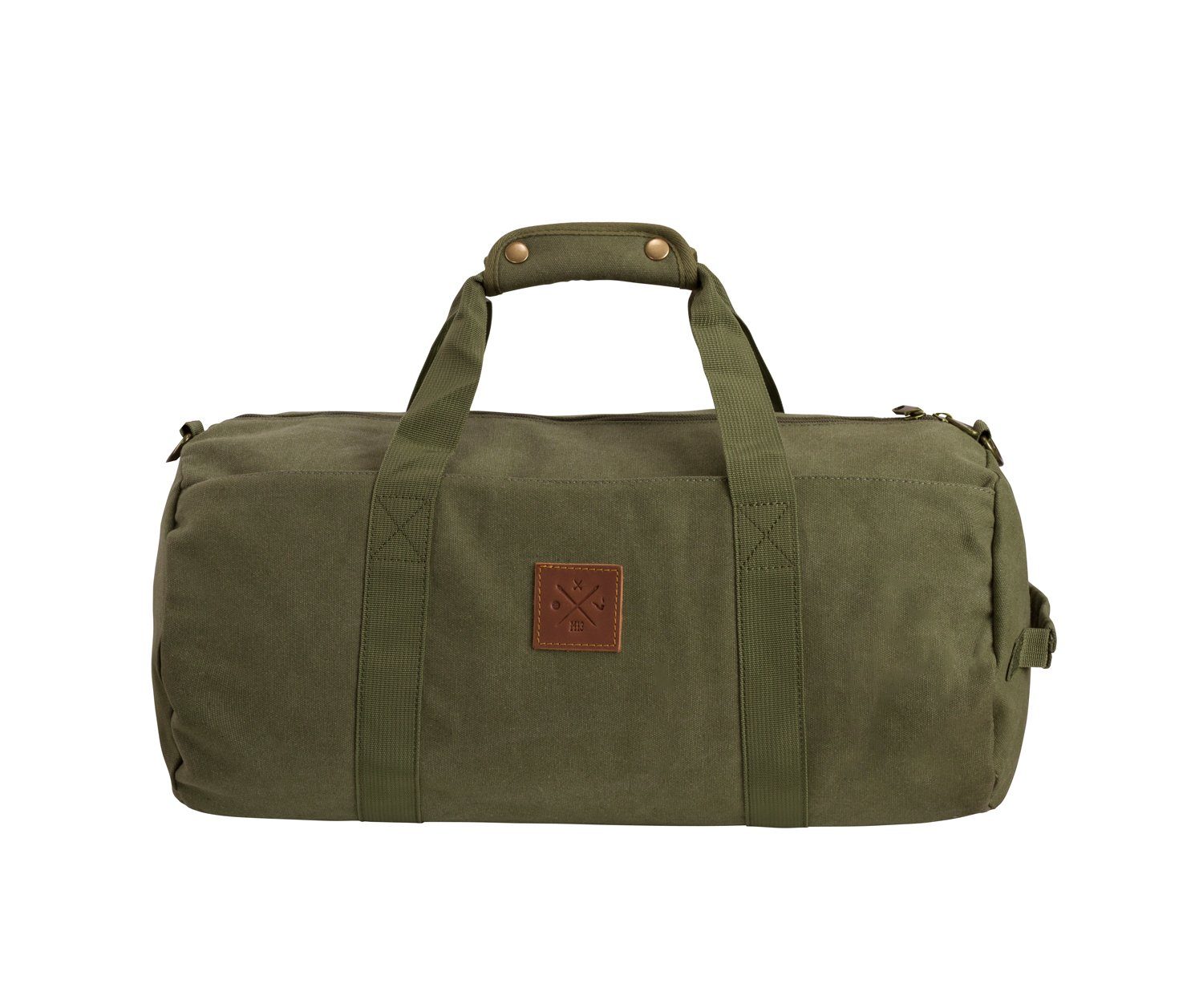 Manufaktur13 Sporttasche Canvas Barrel Bag - Sporttasche, Duffel Bag, 24L Fassungsvermögen Olive/Khaki