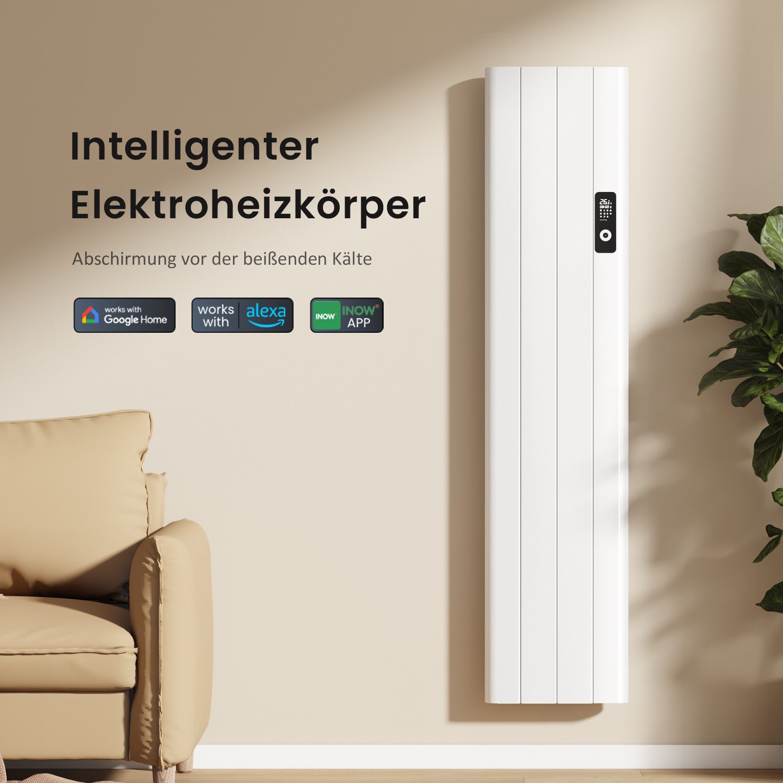 EMKE Elektro-Heizkörper elektrische Heizkörper Wifi-Steuerung 1000W, günstig online kaufen