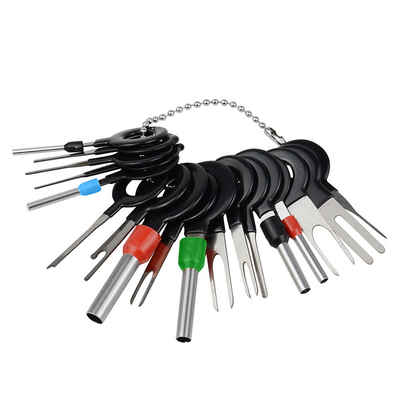 Retoo Werkzeugset 18tlg. Stecker Entriegelungswerkzeug Set Auspinwerkzeug Pin Extractor, (Packung, 6 Rohrzangen,6 Einzelschlüssel,6 Doppelschlüssel,Verpackung in Folie), Hochwertige Materialien, 18 Werkzeugen, aus Stahl